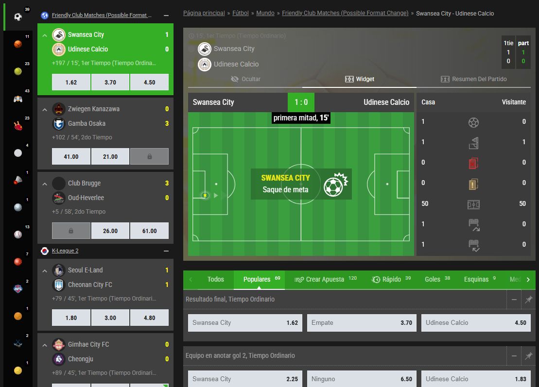 Posibilitades apuestas en directo
